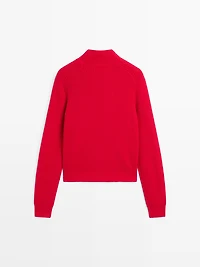 Pull épaule fantaisie en laine mélangée
