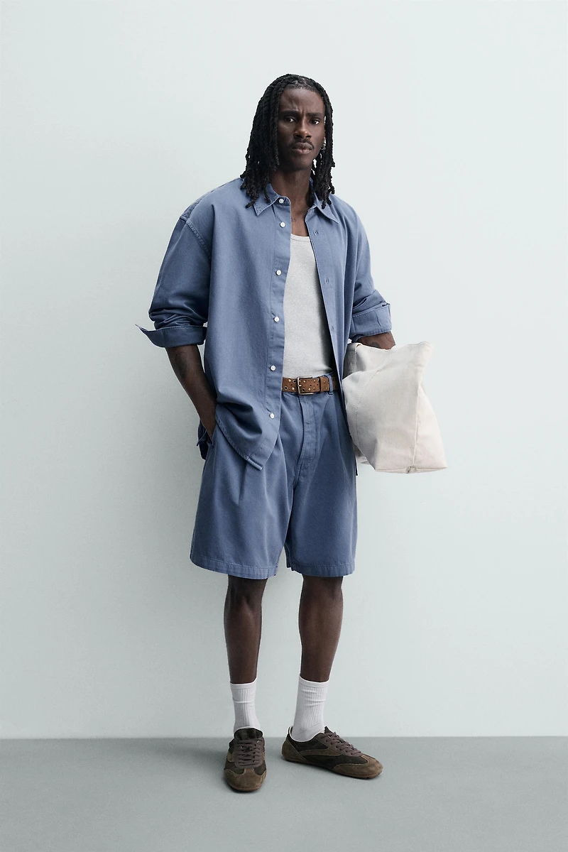 WASHED PLEATED SHORTS