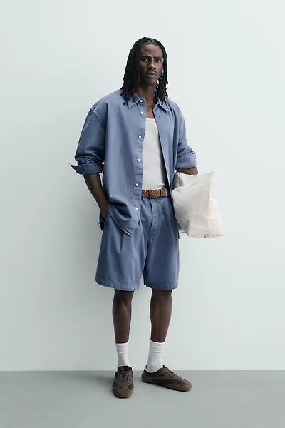 WASHED PLEATED SHORTS