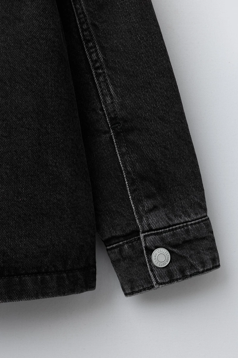 QUILTED DENIM OVERSHIRT WITH DETACHABLE HOODIE