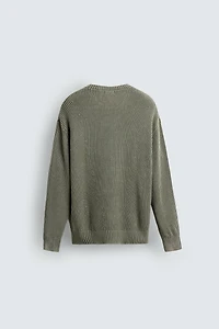 WASHED RIBBED SWEATER