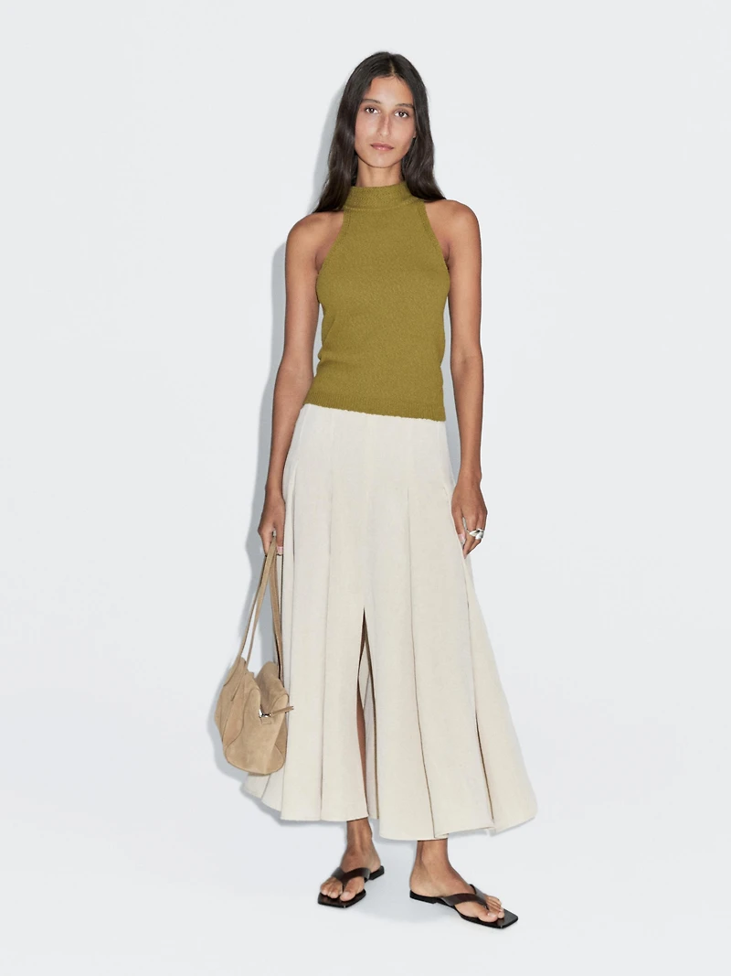 Textured knit halterneck top