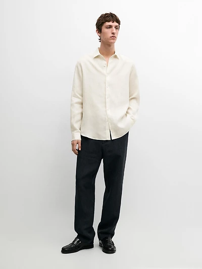 Extra fine regular fit linen shirt