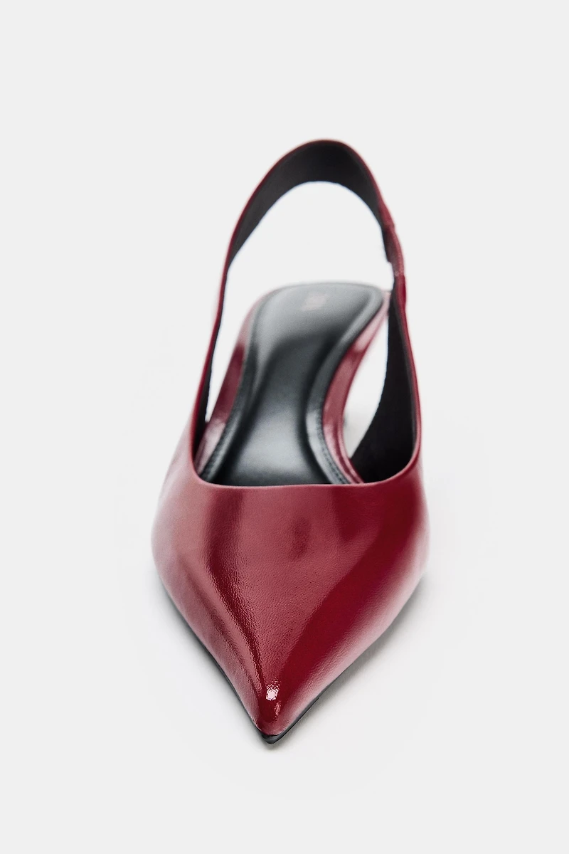 LEATHER KITTEN HEEL SHOES