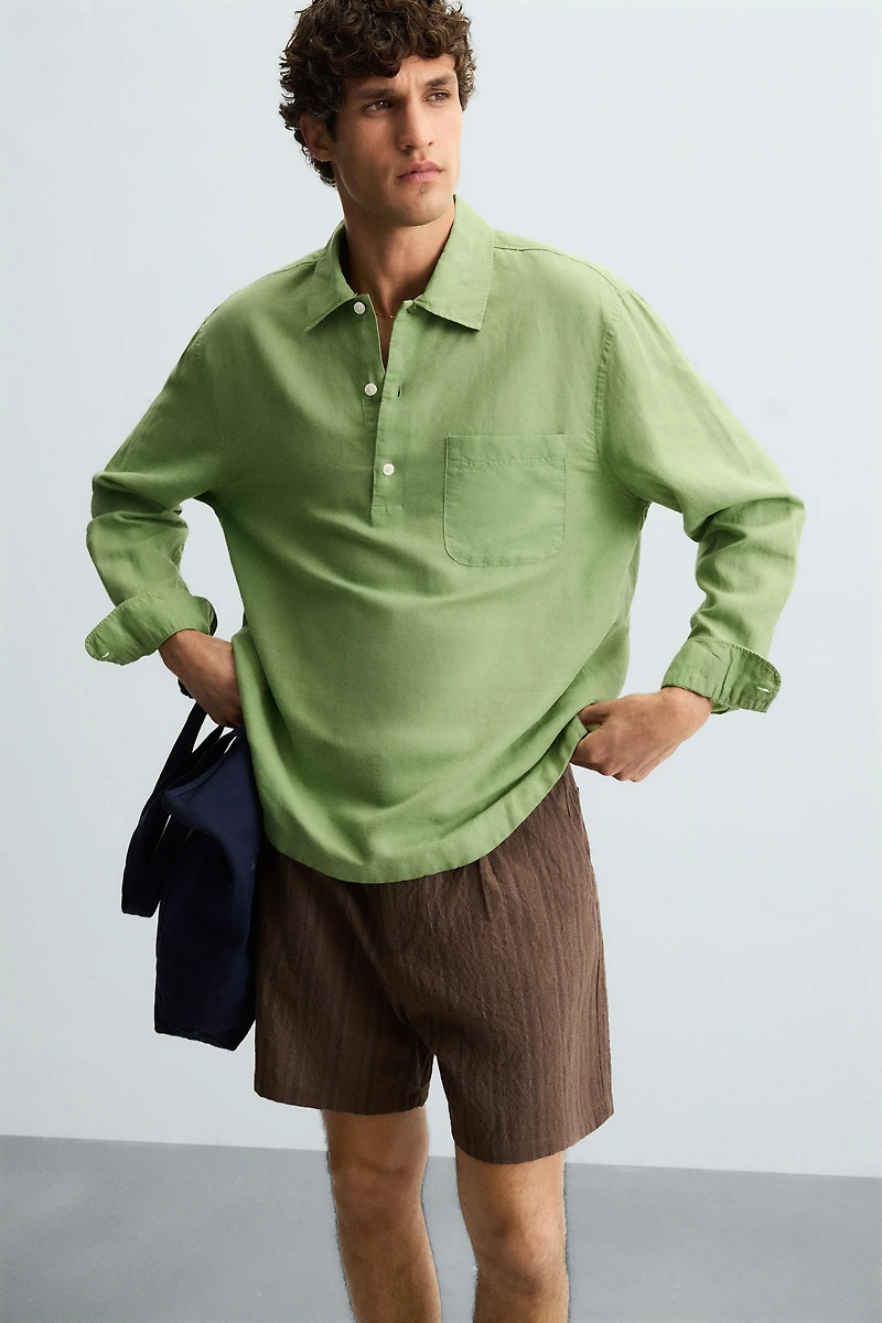 LINEN - COTTON POLO SHIRT