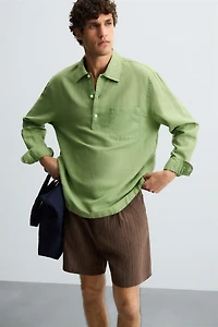 LINEN - COTTON POLO SHIRT