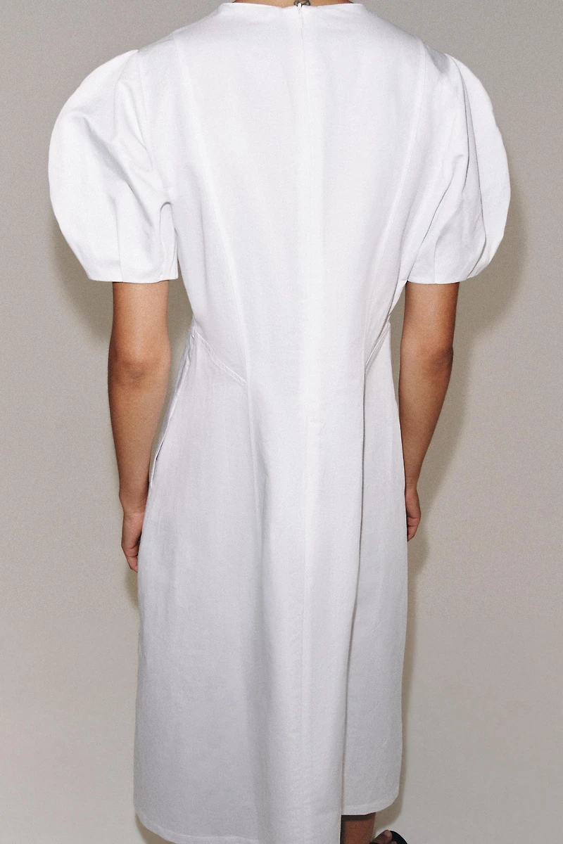 ZW COLLECTION LINEN BLEND MIDI DRESS