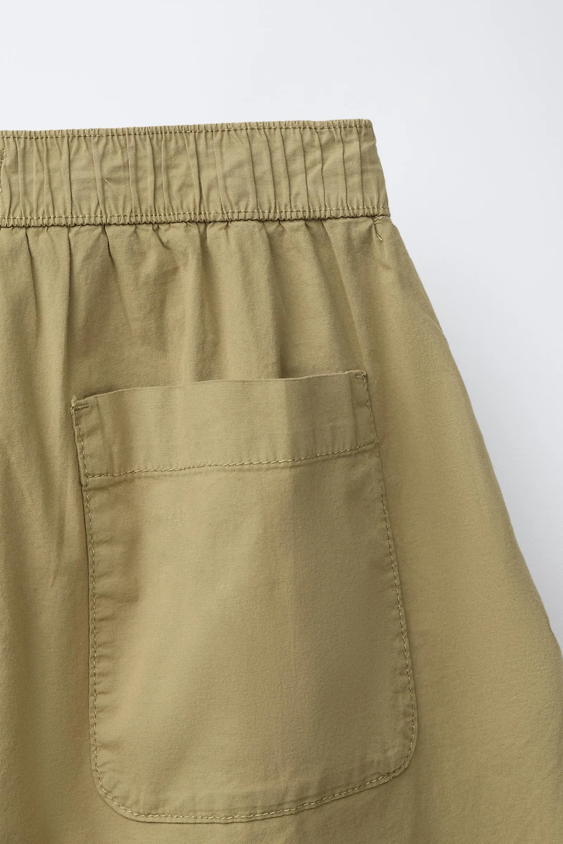 POPLIN BARREL SHORTS