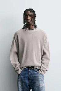 WAFFLE TEXTURED SWEATER