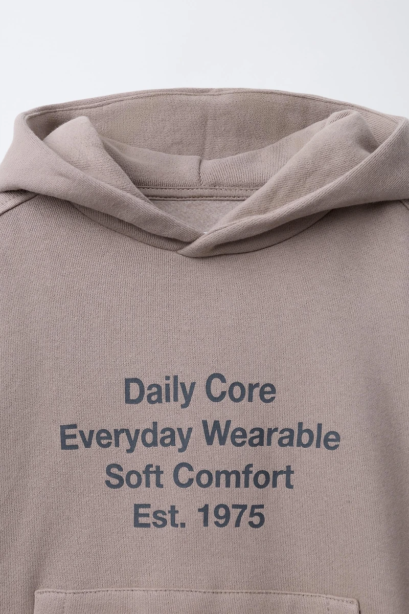HOODED SWEATSHIRT WITH TEXT