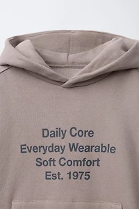 HOODED SWEATSHIRT WITH TEXT