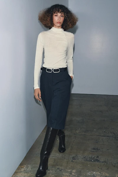 100% WOOL RUCHED TOP