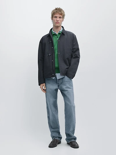 Cotton blend toggle jacket