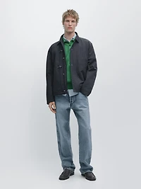 Cotton blend toggle jacket