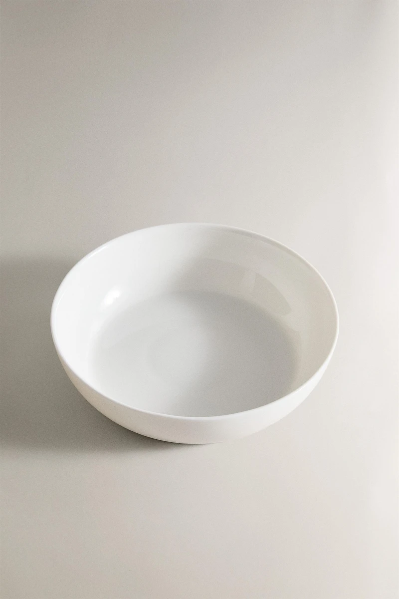 WHITE GLASS SOUP PLATE