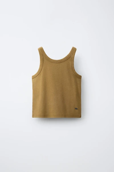 WASHED EFFECT RIB TOP