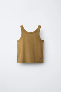 WASHED EFFECT RIB TOP