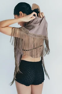 VISCOSE FRINGED SCARF
