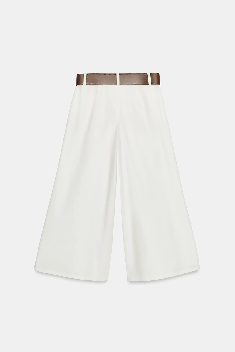 JUPE-CULOTTE À CEINTURE