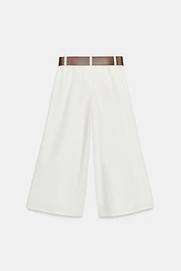 JUPE-CULOTTE À CEINTURE