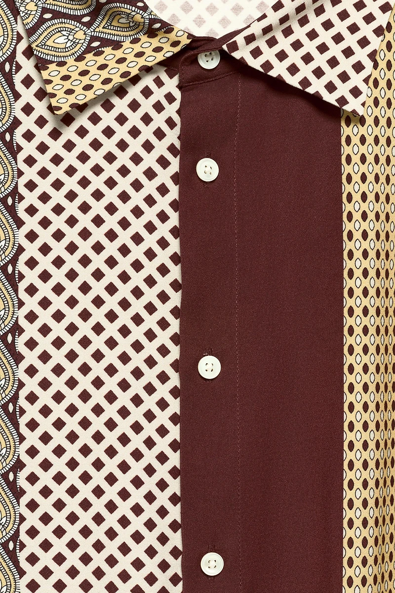 LIMITED EDITION MIXED PRINT FLOWY SHIRT