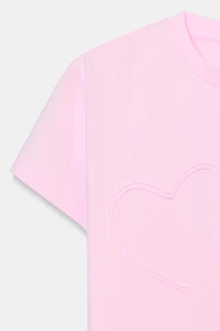 T-SHIRT CŒURS EN RELIEF