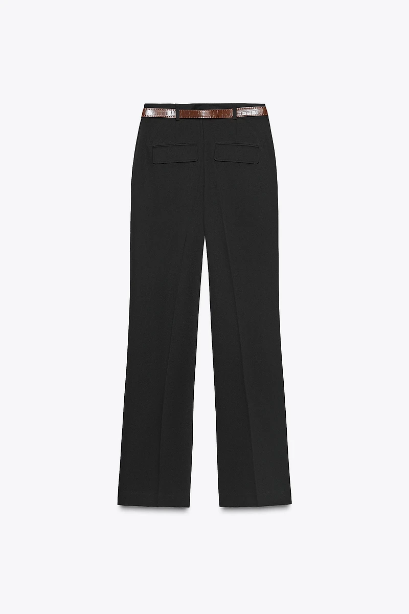BELTED STRAIGHT LEG PANTS