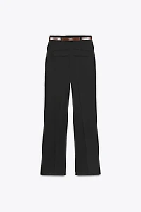 BELTED STRAIGHT LEG PANTS