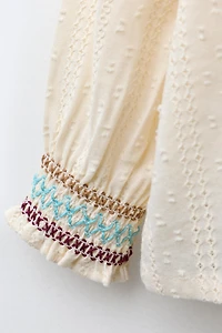 CHEMISE EN PLUMETIS BRODÉE