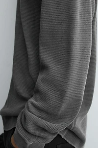 WASHED WAFFLE KNIT T-SHIRT