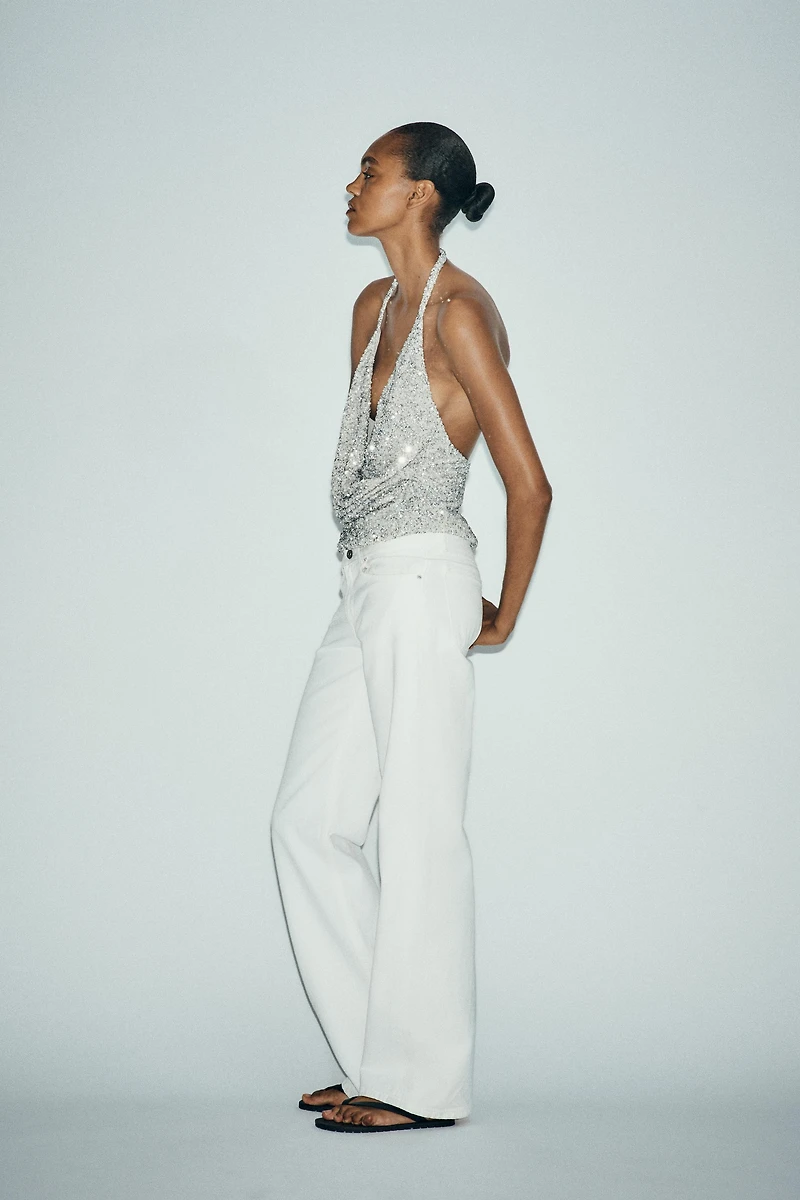 RUCHED SEQUIN TOP