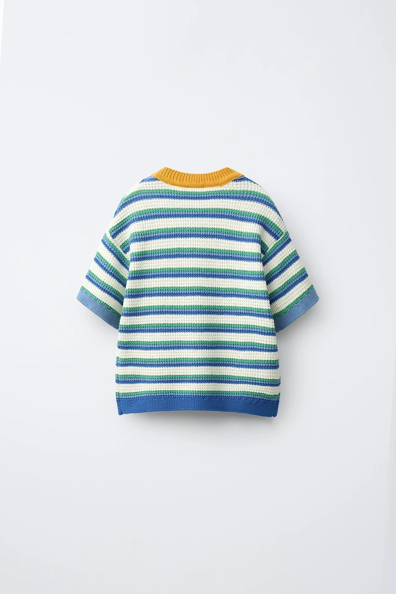 STRIPED KNIT T-SHIRT