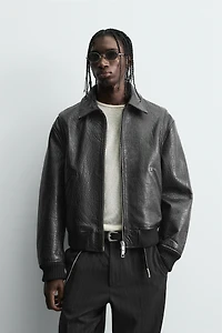 EMBOSSED LEATHER JACKET