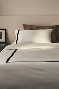 BORDERED SATEEN DUVET COVER