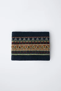 JACQUARD KNIT NECK WARMER