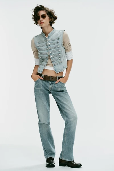 TRF DENIM BUTTON VEST