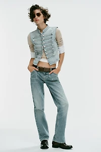 TRF DENIM BUTTON VEST