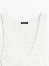 Long matching linen blend dress