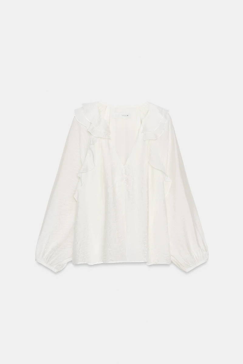 BLOUSE À VOLANTS ET PLIS