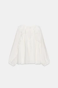 BLOUSE À VOLANTS ET PLIS