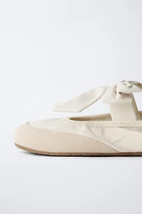 SPORTY BALLET FLATS WITH BOW