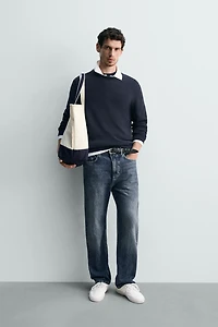 REGULAR FIT COTTON-LINEN JUMPER
