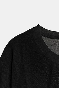 FINE KNIT SHORT SLEEVE TOP