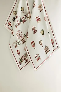 SET OF COTTON CHRISTMAS BALLOON KITCHEN TOWELS (SET OF 2)