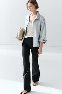 Leggings flare en cuir nappa