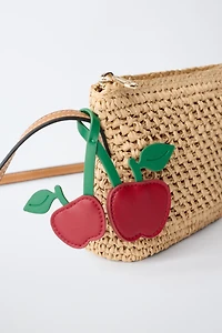 RAFFIA CHERRY CROSSBODY BAG