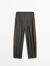 Striped flowing balloon pants