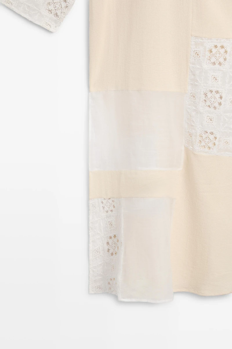 Flowing embroidered kaftan dress