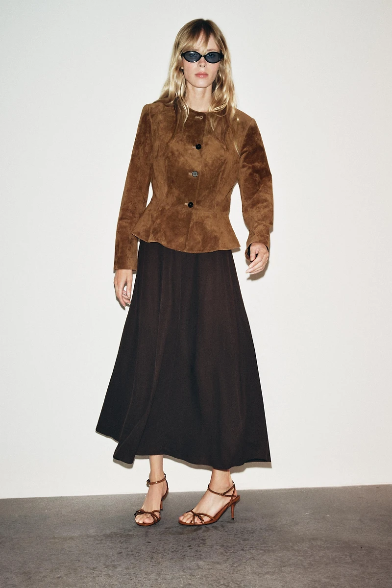 LINEN MIDI SKIRT