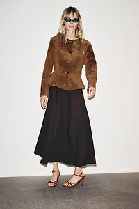 LINEN MIDI SKIRT
